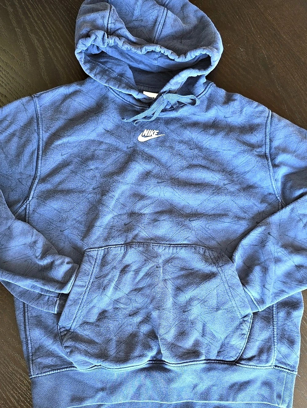 Nike Sportswear Club Fleece All-Over Print Pullover Hoodie Blue Small
